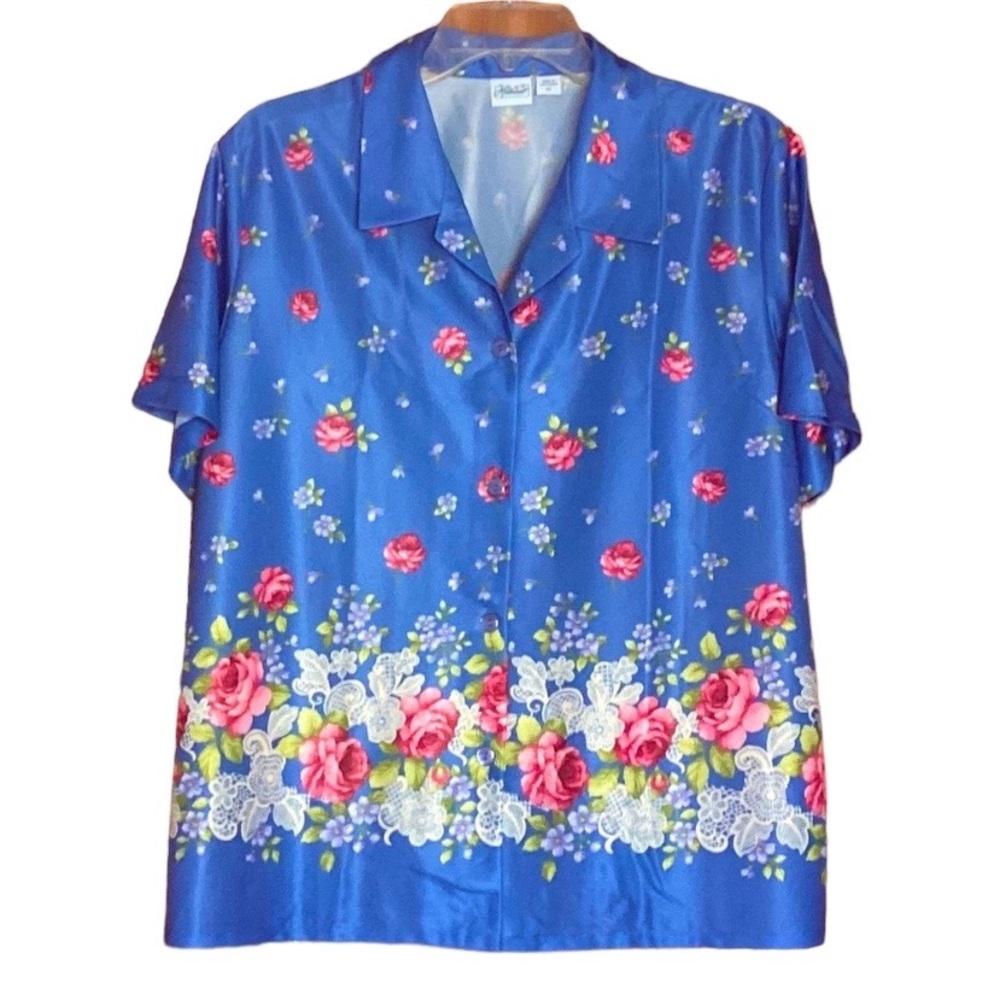 Vintage Haband Short Sleeves Button Down Blouse